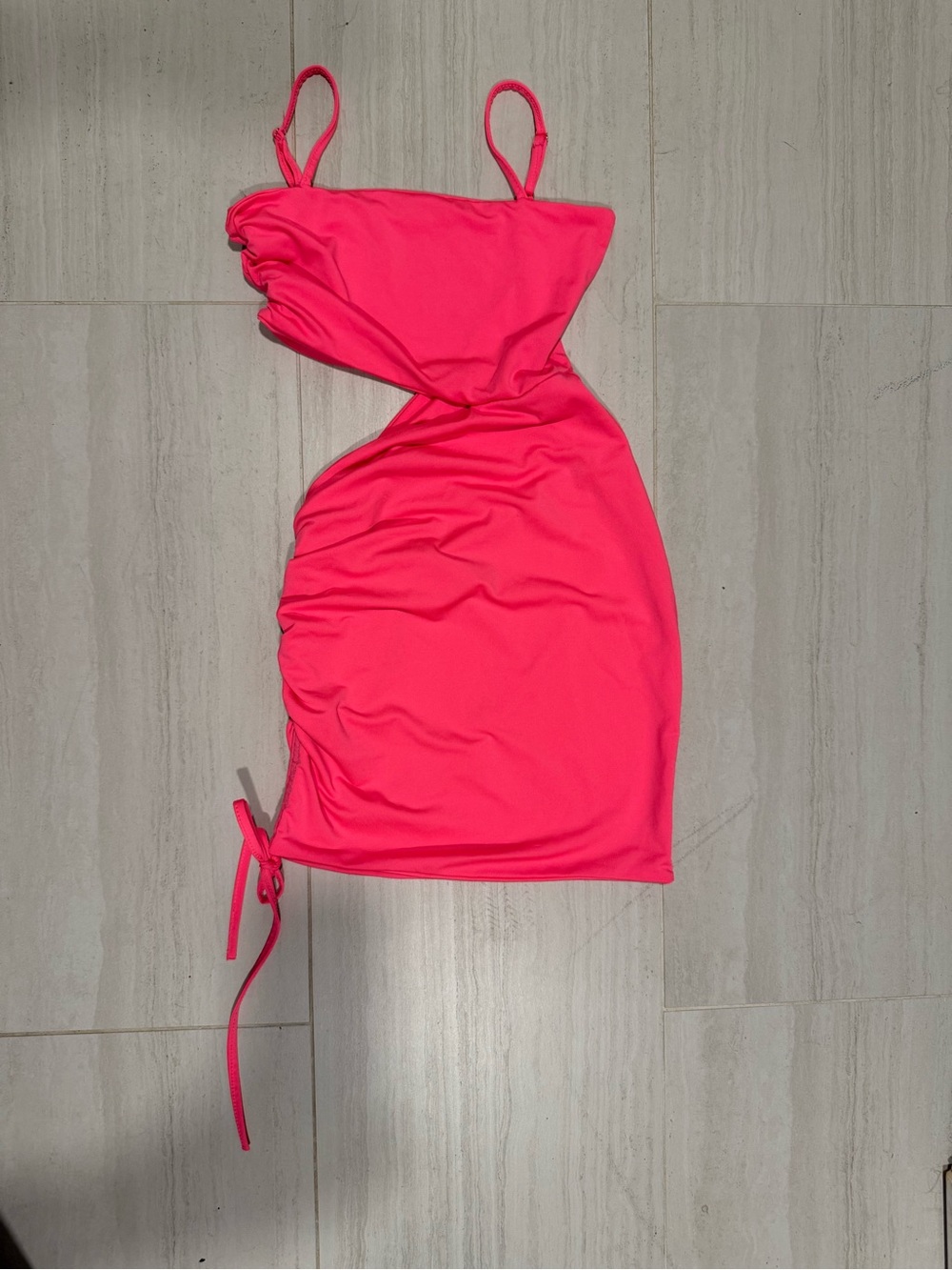 Hot Pink One-Shoulder Ruched‎ Mini Dress size XS